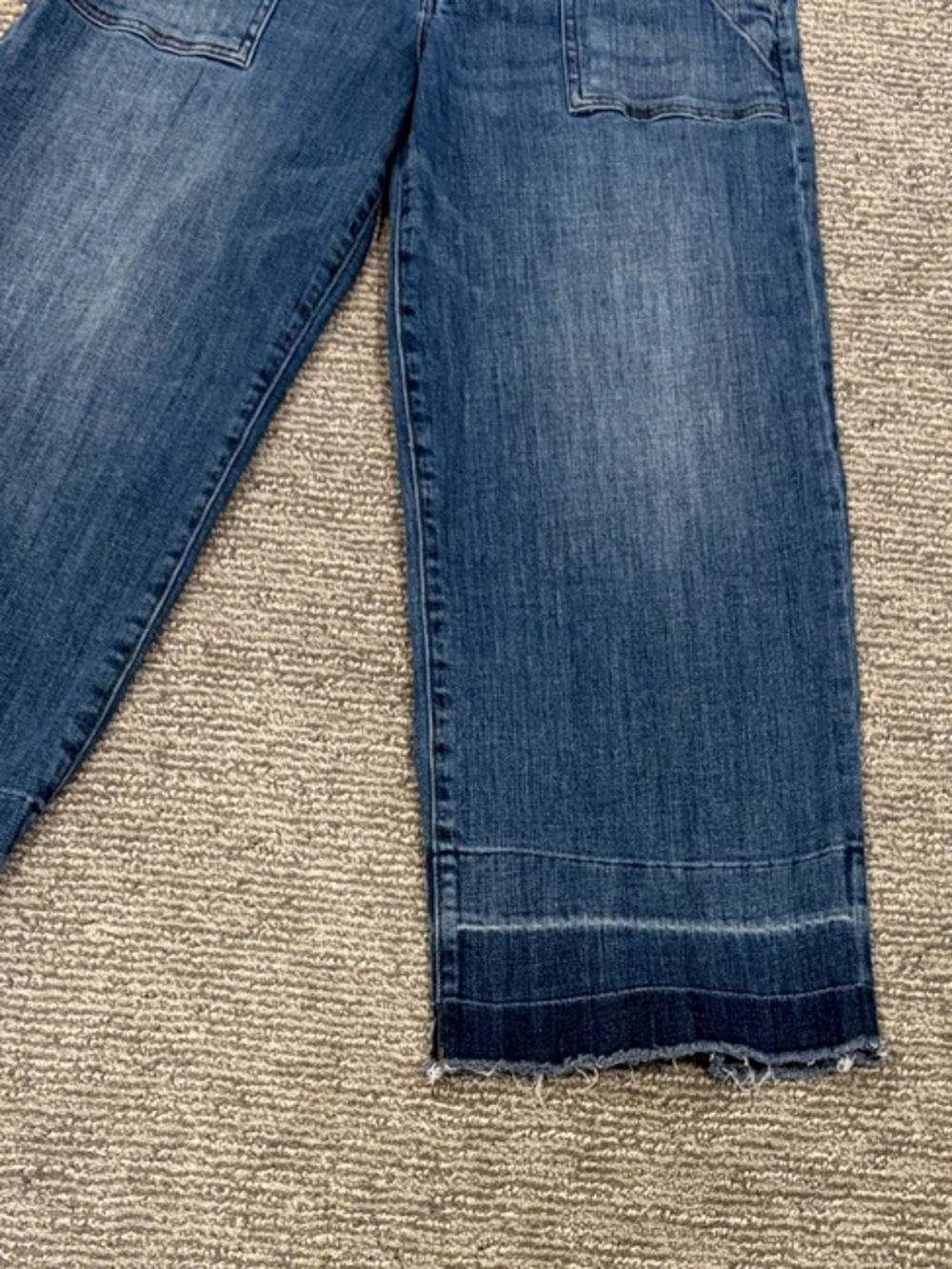 Kut from the Kloth Wide Leg Cropped Jeans - Dark Blue Denim - Picture 2 of 5